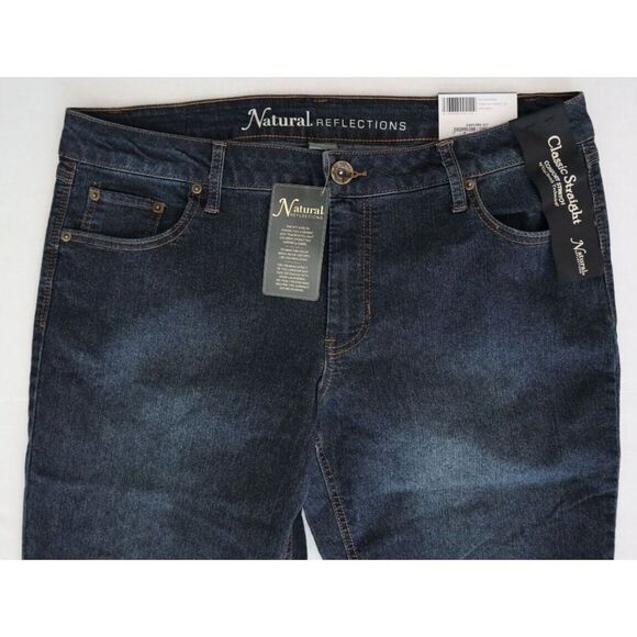 Natural Reflections Women Sz 16P Dark Wash Classic Straight Comfort Stretch Jean - Picture 4 of 7